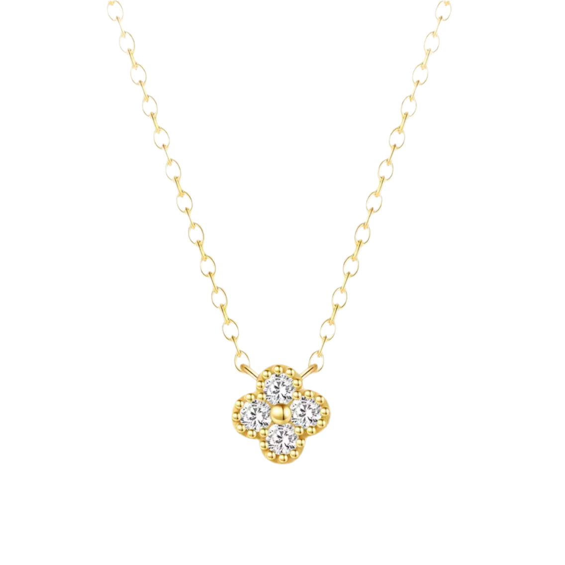 Diamanté Clover Necklace