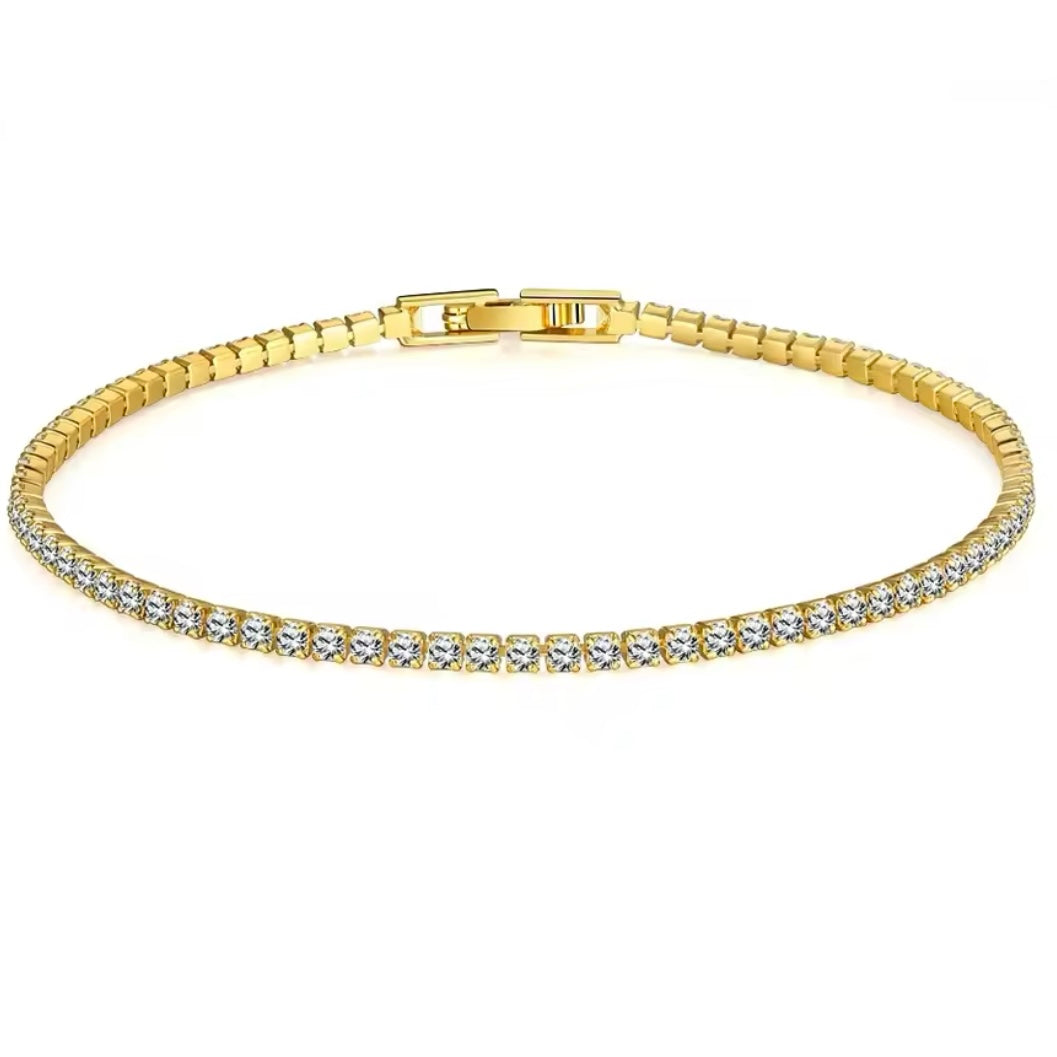 Sterling Silver Gold Tennis Bracelet