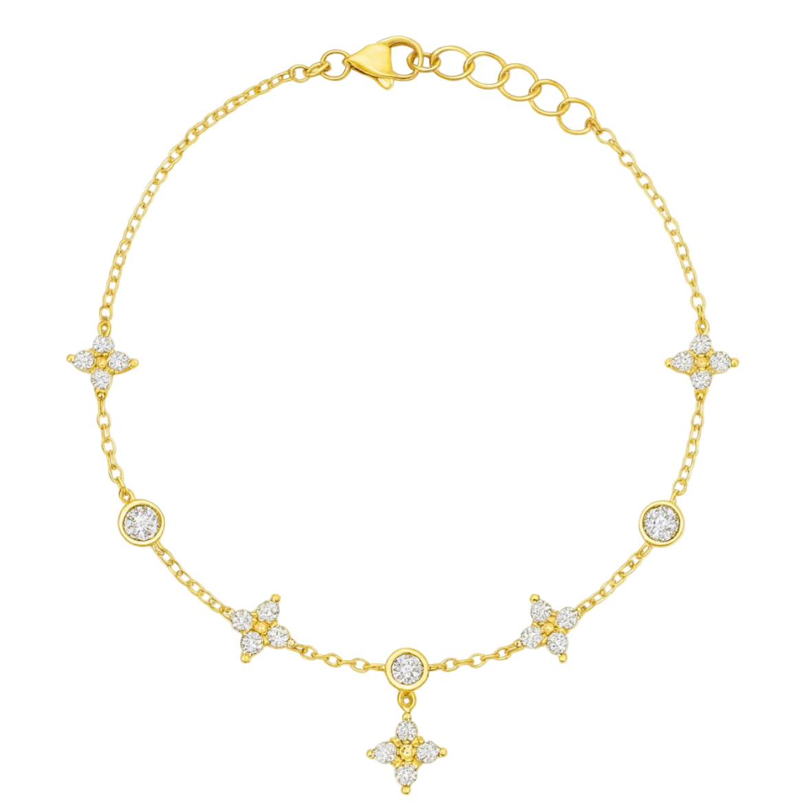 Dainty Flower Charm Bracelet